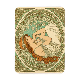 Romantische art illustratie van white flowers magneet