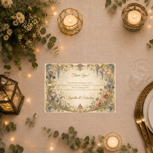 Romantische Art Nouveau Botanische Elegantie Bruil Bedankkaart