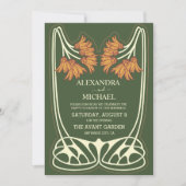 Romantische Art Nouveau bruiloft Kaart (Voorkant)