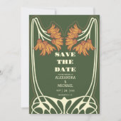 Romantische Art Nouveau bruiloft Save The Date (Voorkant)