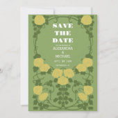 Romantische Art Nouveau bruiloft Save The Date (Voorkant)