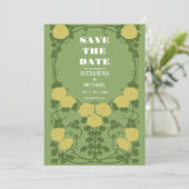 Romantische Art Nouveau bruiloft Save The Date (Staand voorkant)