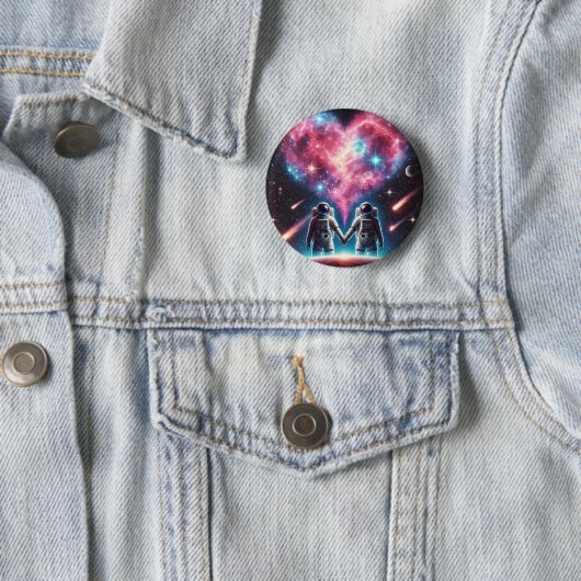 Romantische Astronaut Pin Button (In situ)