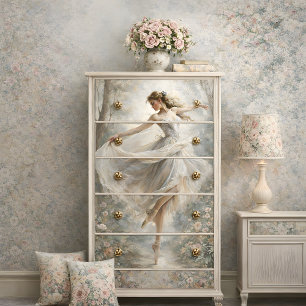 Romantische Ballerina Dance Forest Decoupage Tissuepapier