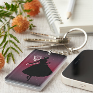 Romantische Ballerina & Roos Silhouet Acryl– Sleutelhanger