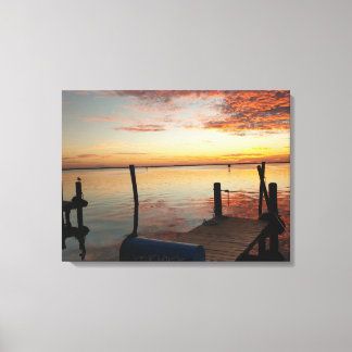 Romantische Bay Sunset Canvas Afdruk