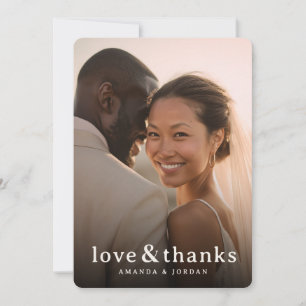 Romantische Beige Foto Bedankkaart