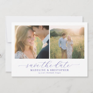 Romantische beige fotocollage save the date