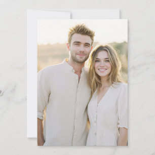 Romantische Beige Minimalistische Foto Kaart