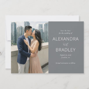 Romantische Beige Stadsfoto Save The Date