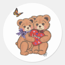 Romantische Beren Ronde Sticker
