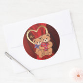 Romantische Beren Ronde Sticker (Envelop)