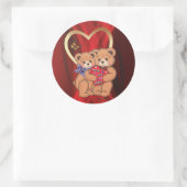 Romantische Beren Ronde Sticker (Tas)