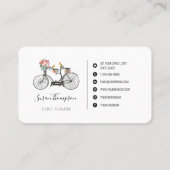 Romantische Bicycle Flowers Event Planner Visitekaartje (Achterkant)