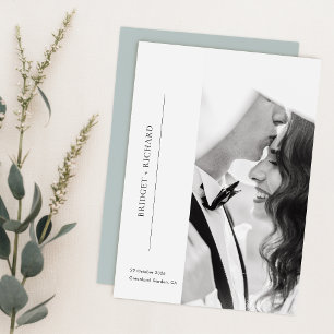 Romantische Black Tie Foto Bruiloft Kaart
