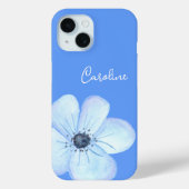 Romantische Blauwe Bloem Waterverf Aangepaste Naam Case-Mate iPhone Case (Achterkant)
