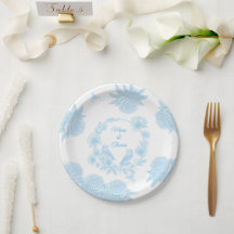 Romantische Blauwe Bloemige Bruiloft