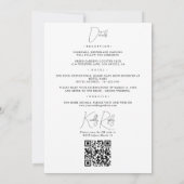 Romantische Blauwe Marine Bloemen Alles in 1 QR Co Kaart (Achterkant)