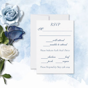 Romantische Blauwe Regency Gay Botanische Silhouet RSVP Kaartje