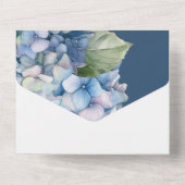 Romantische Blauwe Waterverf Hydrangea Bloemen op  All In One Uitnodiging (Achterkant)