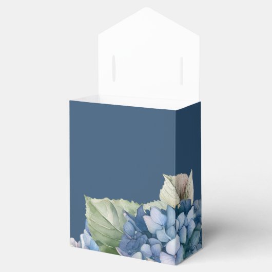 Romantische Blauwe Waterverf Hydrangea Bloemen op  Bedankdoosjes (Geopend)