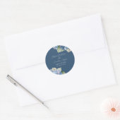 Romantische blauwe waterverfhydrangeabloemen op ma ronde sticker (Envelop)