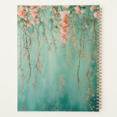 Romantische Blauwgroen Blush Pink Flowers Dream Planner (Achterkant)