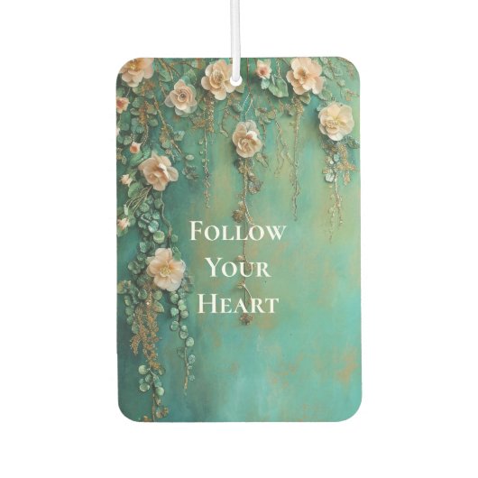 Romantische Blauwgroen Blush Roze Bloemen Luchtverfrisser (Voorkant)