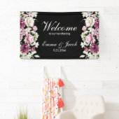 Romantische Bloei Bloemige Pioen Spandoek (Insitu)