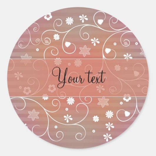 Romantische bloei ronde sticker (Voorkant)