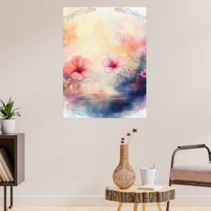 Romantische Bloemblaadjes – Waterverf Bloemposter Poster
