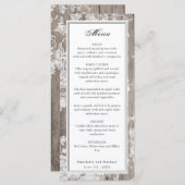 Romantische bloemdruk in het menu van de houtbruil (Voorkant / Achterkant)