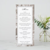 Romantische bloemdruk in het menu van de houtbruil (Staand voorkant)