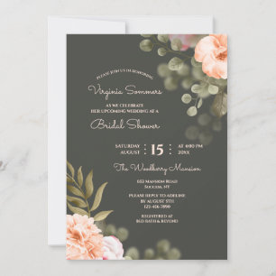 Romantische Bloemen Bruids Douche Uitnodiging