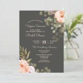 Romantische Bloemen Bruids Douche Uitnodiging (Staand voorkant)