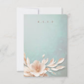 Romantische bloemen bruiloft maaltijd keuzes RSVP (Voorkant)