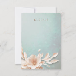 Romantische bloemen bruiloft maaltijd keuzes RSVP Kaartje