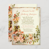 Romantische bloemen Budget bruiloft uitnodiging (Voorkant / Achterkant)