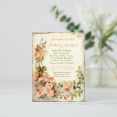 Romantische bloemen Budget bruiloft uitnodiging (Staand voorkant)