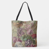 Romantische bloemen Canvas tas (Achterkant)