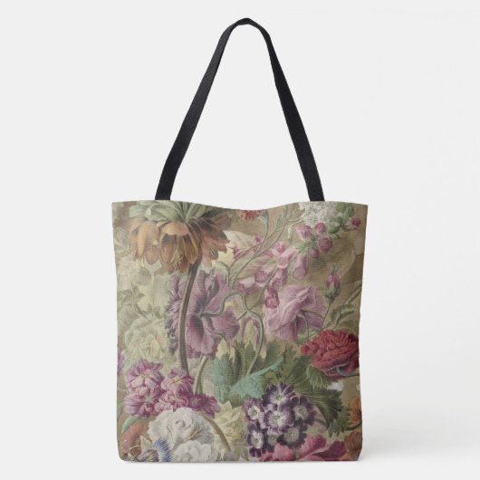 Romantische bloemen Canvas tas (Achterkant)