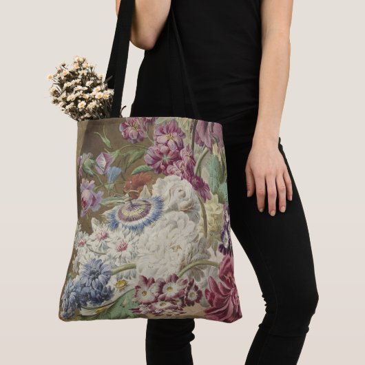 Romantische bloemen Canvas tas (Dichtbij)