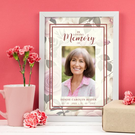 Romantische Bloemen  Effect Begrafenis Foto Poster