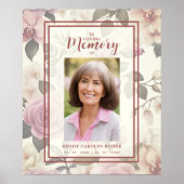 Romantische Bloemen  Effect Begrafenis Foto Poster (Voorkant)