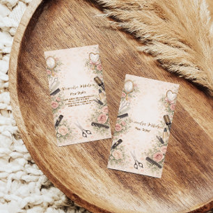 Romantische bloemen haarstudio branding visitekaartje