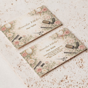 Romantische bloemen haarstudio branding visitekaartje