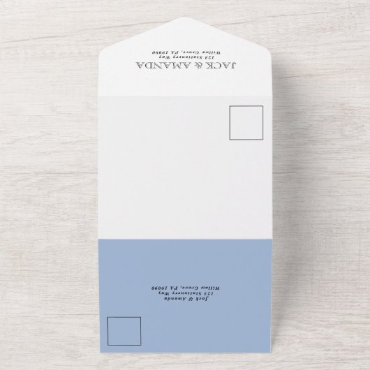 Romantische Bloemen Huwelijksuitnodiging alles in  All In One Uitnodiging (Buitenkant)