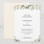 Romantische Bloemen Huwelijksuitnodiging Kaart (Voorkant / Achterkant)