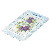 Romantische  Bloemen Kant Border Valentijn Magneet (Linkerzijde)