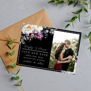 Romantische Bloemen Moody Donkere Bloemen Huwelijk Save The Date
